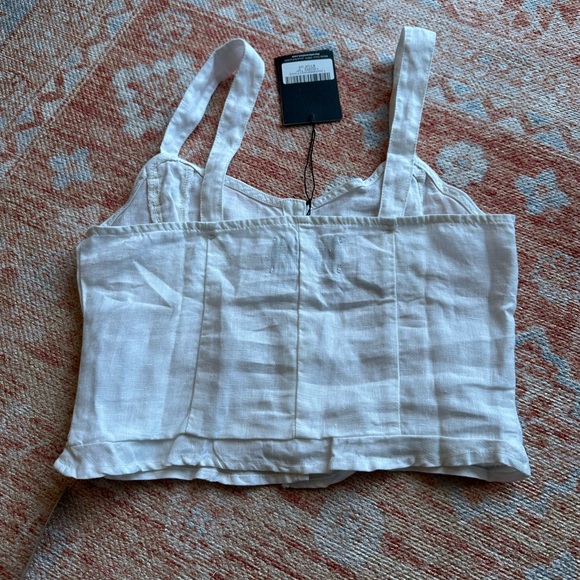 NWT reformation Landen linen top white size 2 - Picture 3 of 10